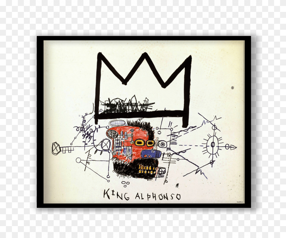 Jean Michel Basquiat King Alphonso, Text, Art, Person Free Transparent Png