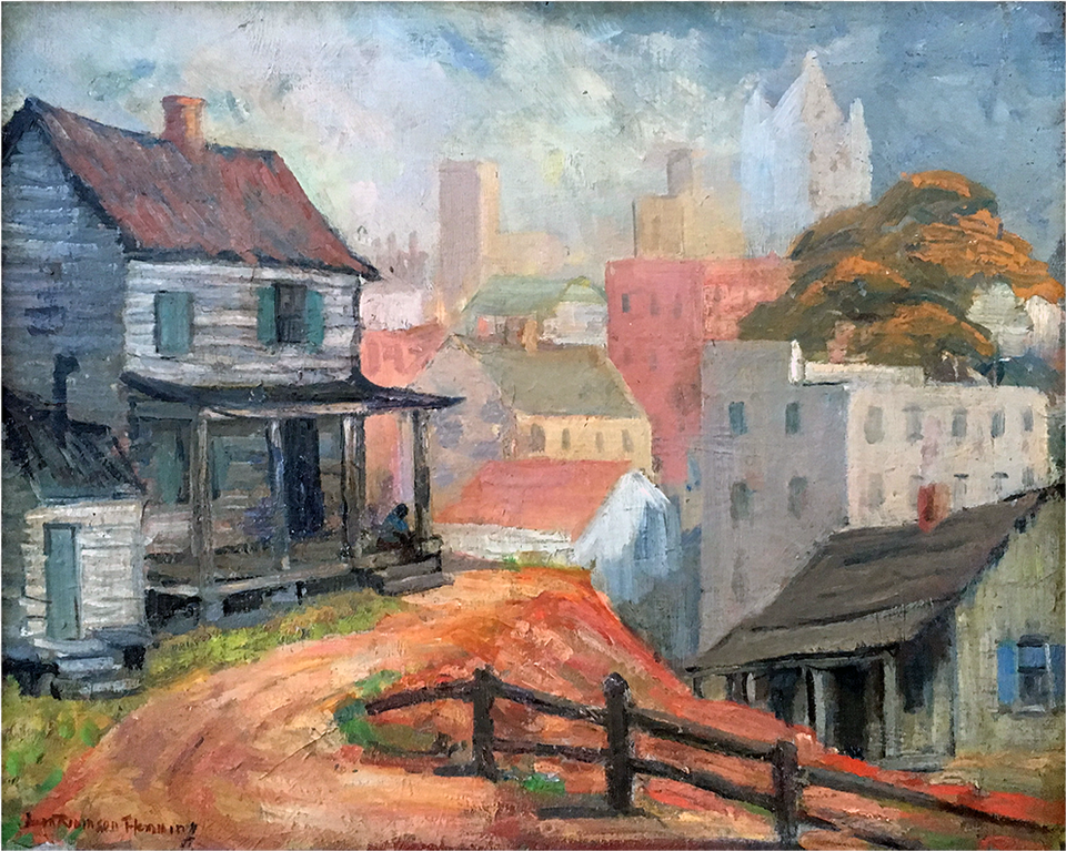 Jean Robinson Flemming 1874 1956 American Southern Painting, Architecture, Housing, House, Cottage Png Image