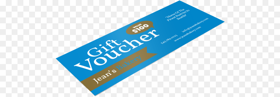 Jean S Bakery Gift Certificate Template Preview Electric Blue, Paper, Text, Business Card Free Transparent Png