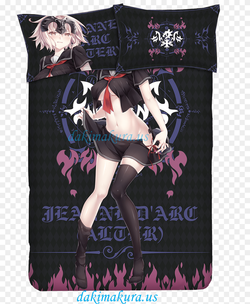 Jeanne D Arc Fate Grand Order Anime 4 Pieces Bedding Bed Sheet, Book, Publication, Comics, Cushion Free Png