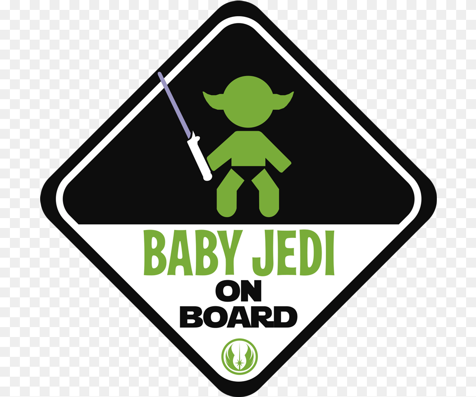 Jedi Baby Autocolantes De Carro Beb A Bordo Star Wars, Sign, Symbol, Person Free Transparent Png