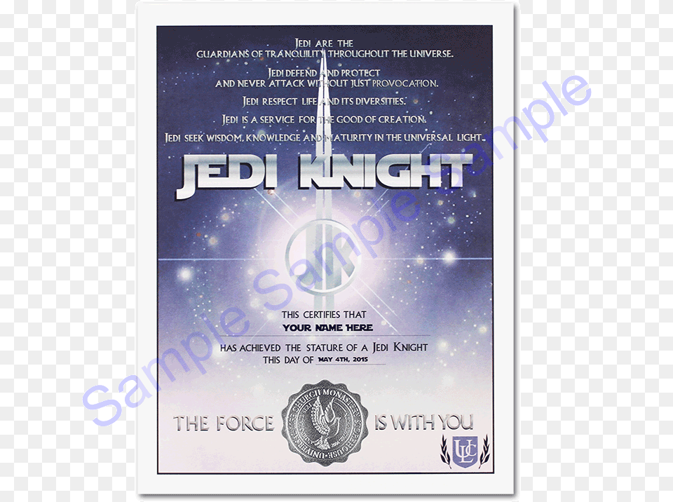 Jedi Knight Certificate, Advertisement, Poster, Text Free Transparent Png