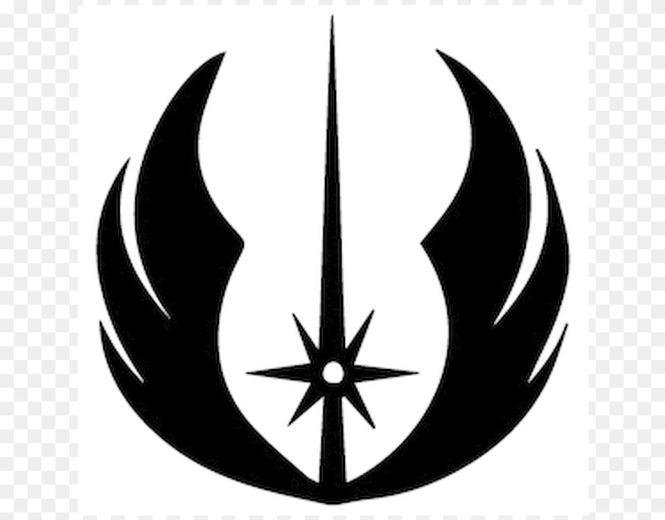 Jedi Logo Vinyl Decal Stickersize Option Will Determine Star Wars Symbols Jedi, Emblem, Symbol, Stencil, Animal Free Png Download