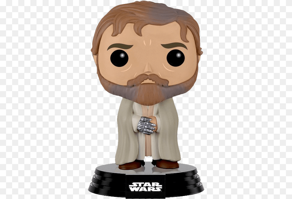 Jedi Master Luke Skywalker Pop Bobblehead Luke Skywalker Funko Pop, Clothing, Glove, Figurine Free Png Download