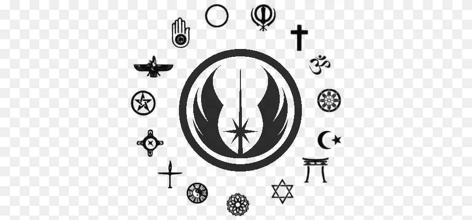 Jediism Is Compatible With All Faiths World Religion Symbol, Gray Free Png