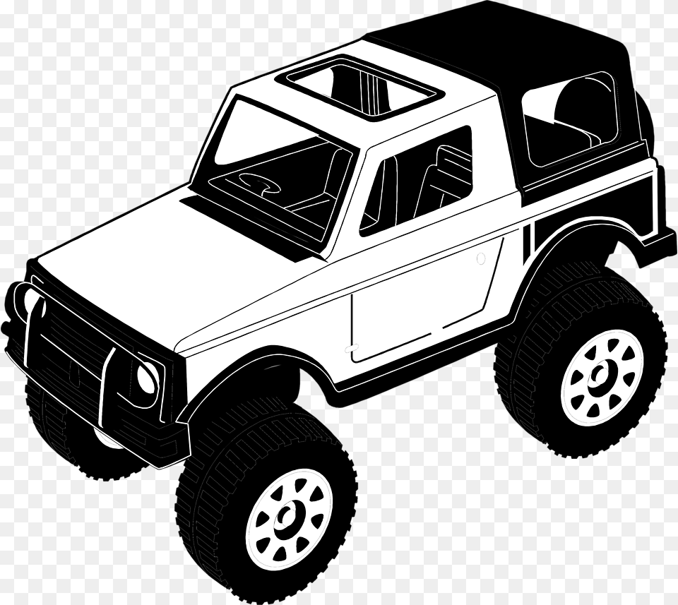 Jeep Clipart Background Black And White Toy Jeep, Pickup Truck, Transportation, Truck, Vehicle Png