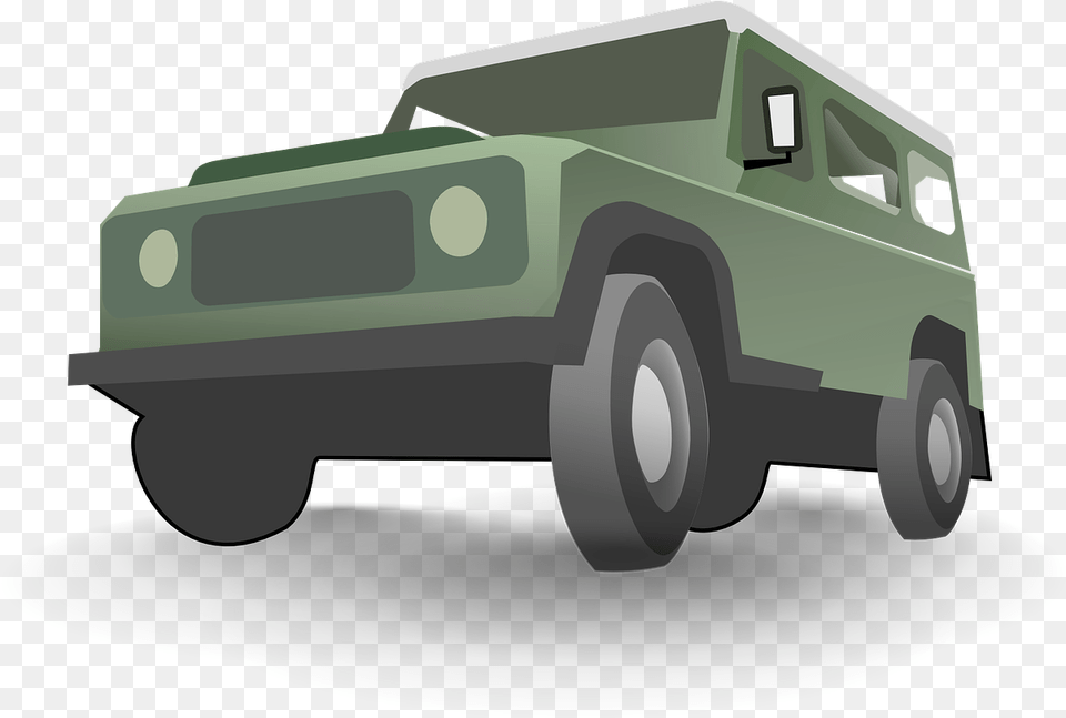 Jeep Green Automobile Transportation Vehicle Drive 4wd Clipart, Car, Machine, Wheel, Van Png Image