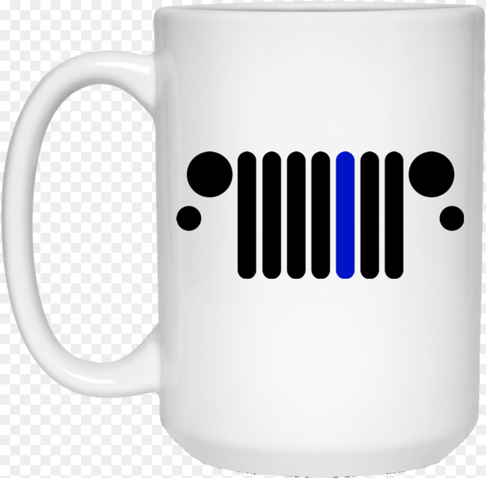 Jeep Grill Blue Lives Matter Police Back The Blue Best Friend Sloths, Cup, Beverage, Coffee, Coffee Cup Free Png