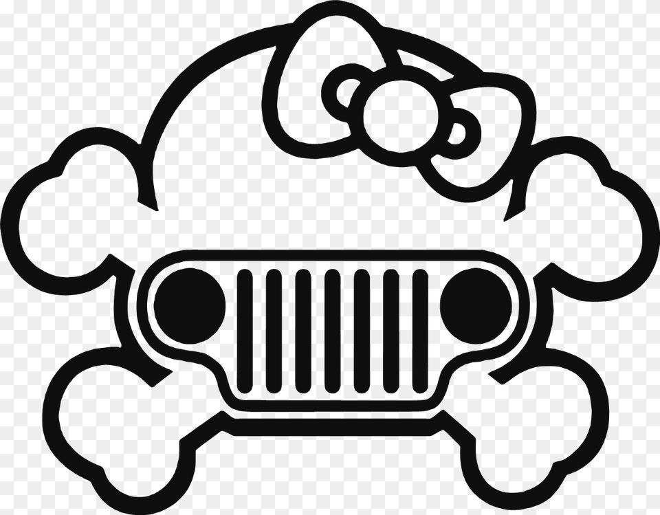 Jeep Grill Girl, Stencil Free Png