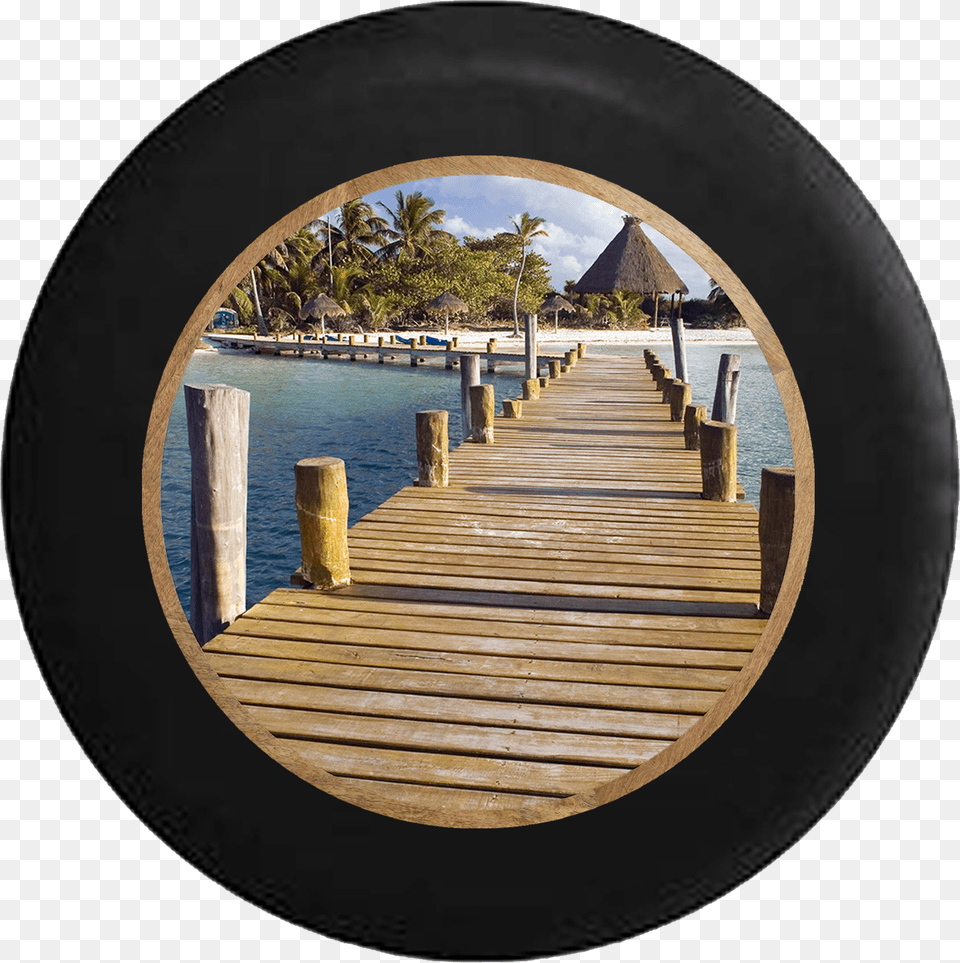 Jeep Liberty Tire Cover With Beach Wooden Dock Print Wallpaper, Photography, Pier, Water, Waterfront Png Image