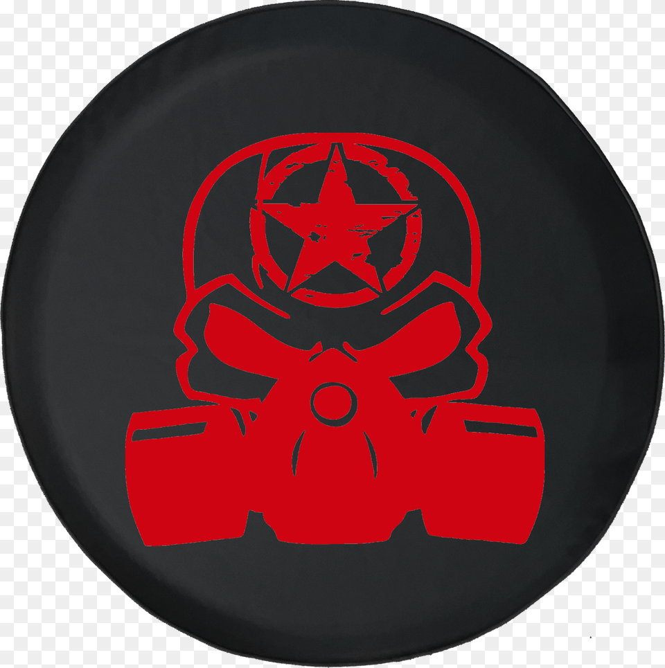 Jeep Liberty Tire Cover With Punisher Skull Gas Mask Emblem, Logo, Symbol Png Image