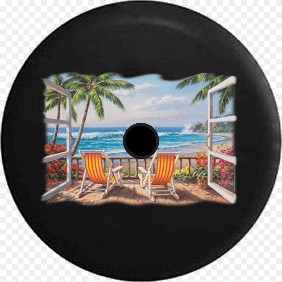 Jeep Wrangler Jl Backup Camera Beach Deck Patio Waves Sung Kim Painting, Photography, Chair, Furniture, Cushion Png