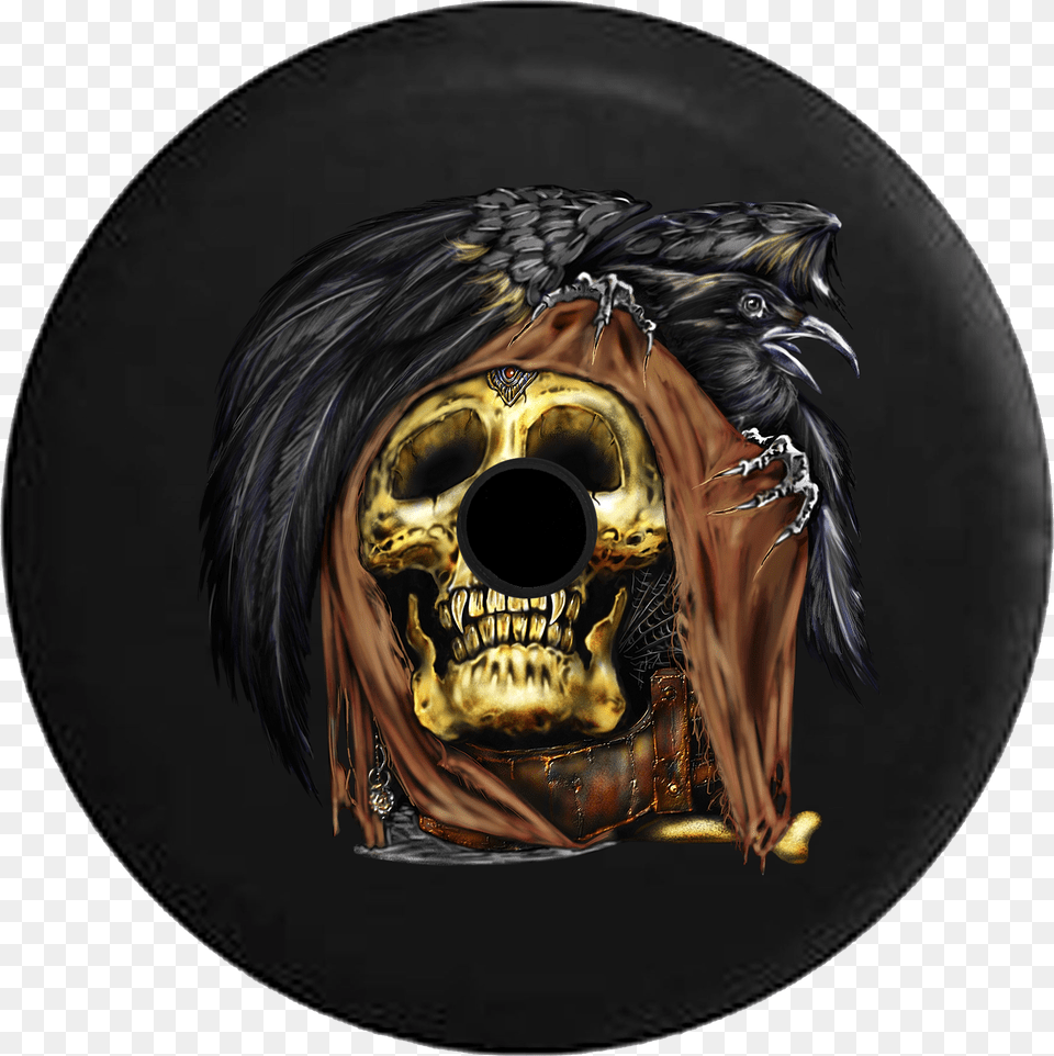 Jeep Wrangler Jl Backup Camera Day Black Crow On Haunted Skull, Face, Head, Person, Animal Free Png Download