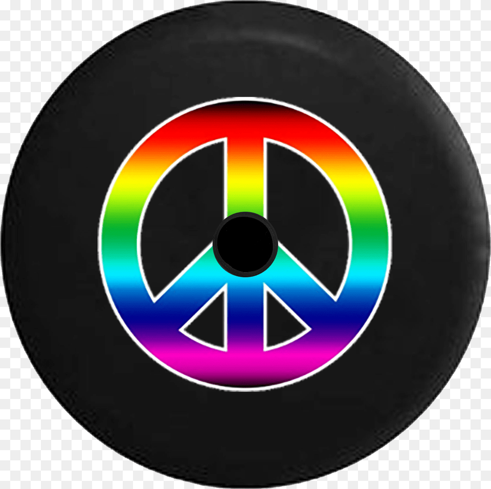 Jeep Wrangler Jl Backup Camera Day Rainbow Colorful Peace Sign, Disk, Alloy Wheel, Vehicle, Transportation Png