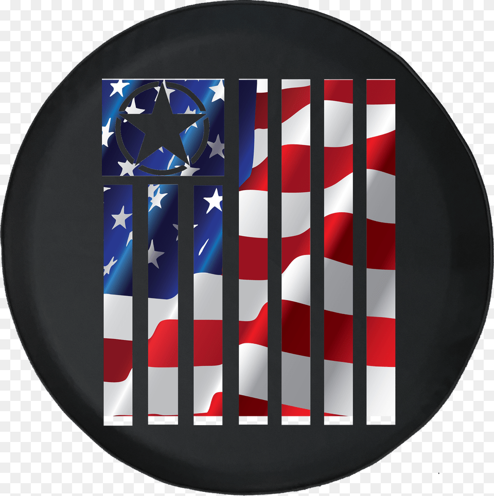 Jeep Wrangler Tire Cover With Tactical Military Star Graphic Design, American Flag, Flag Png
