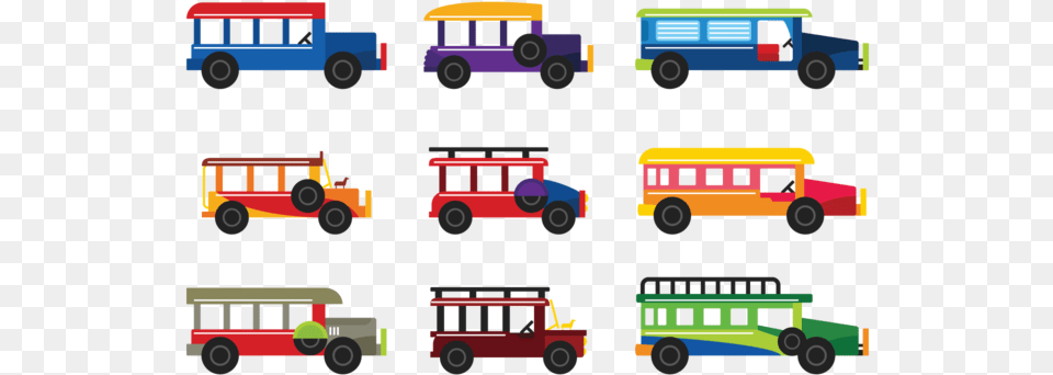 Jeepney Vector, Bus, Transportation, Vehicle, Machine Free Png