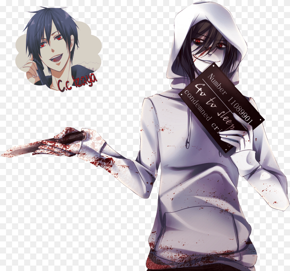 Jeff The Killer Anime 7 Image Jeff The Killer Anime Render, Adult, Publication, Person, Female Free Png Download