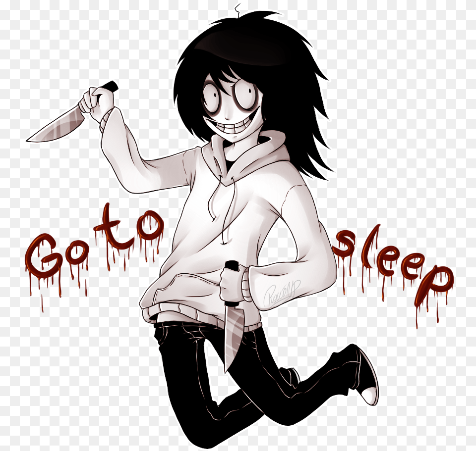 Jeff The Killer Go To Sleep By Pure Love G S D63cbs1 Jeff The Killer Full, Adult, Book, Comics, Female Free Png