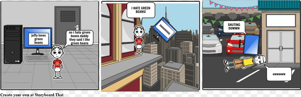 Jeffy Hates Green Beans Storyboard, Street, City, Road, Urban Free Png