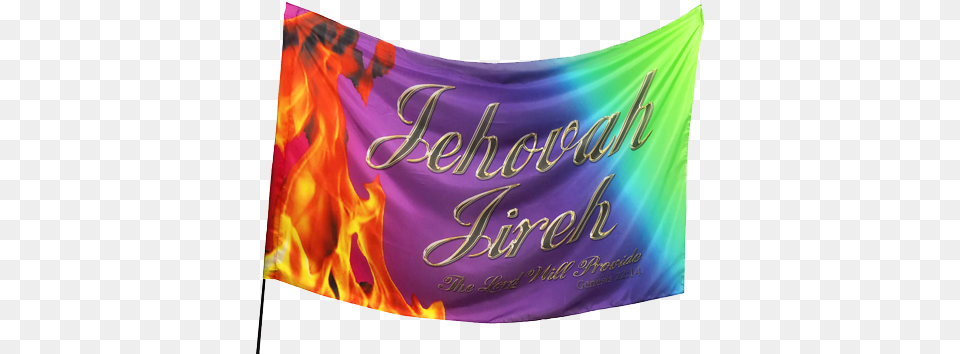Jehovah Jireh Purple Greenfire Worship Flag Vertical, Banner, Text, Fire, Flame Png Image