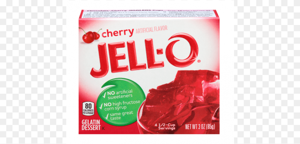 Jell O Cherry Gelatin Dessert Mix Cherry Jello, Food, Jelly, Ketchup, Sweets Free Png