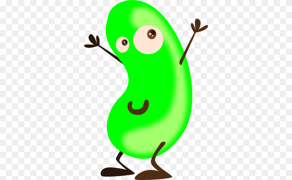 Jelly Beans Clipart Cute Cartoon Green Bean Cartoon, Cucumber, Vegetable, Produce, Plant Free Png Download