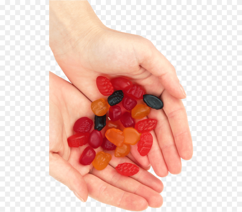 Jelly Candies Fruit Snack In Hand, Food, Sweets, Medication, Pill Free Png