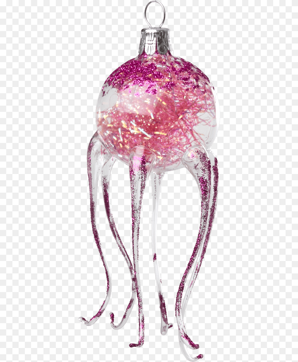 Jelly Fish Glass Christmas Ornament Purple Glitter Mouthblown Sketch, Accessories, Animal, Sea Life Png Image