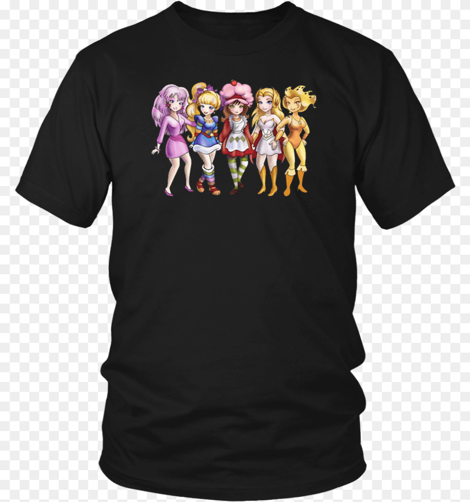 Jem Rainbow Brite And Strawberry Shortcake Shirt Get The Strap T Shirt, Clothing, T-shirt, Person, Baby Free Png