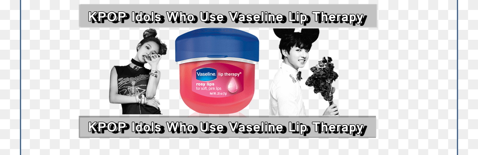 Jennie Blackpink Vaseline Lip Therapy Rosy Lips 025 Ounce 8 Count, Advertisement, Person, Poster, Cosmetics Free Transparent Png