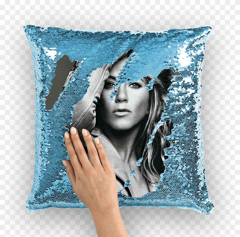 Jennifer Aniston Sequin Cushion Coverclass Danny Devito Sequin Pillow, Home Decor, Adult, Female, Person Png