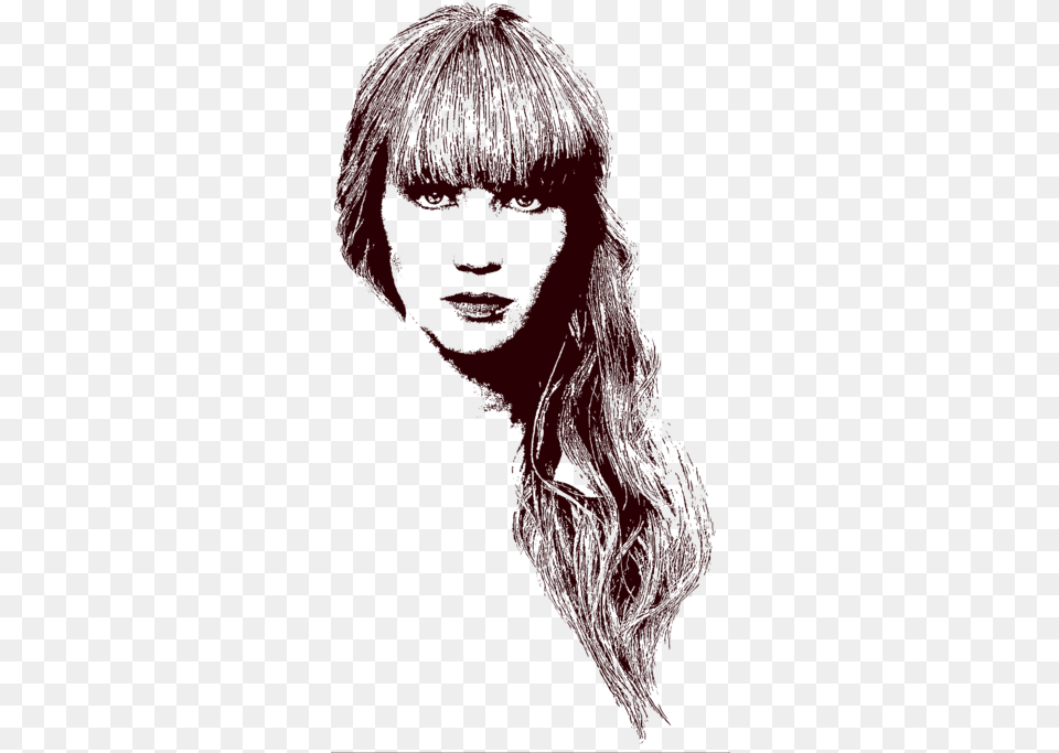 Jennifer Lawrence 2 Duvet Cover Sketch, Face, Head, Person, Photography Free Png Download