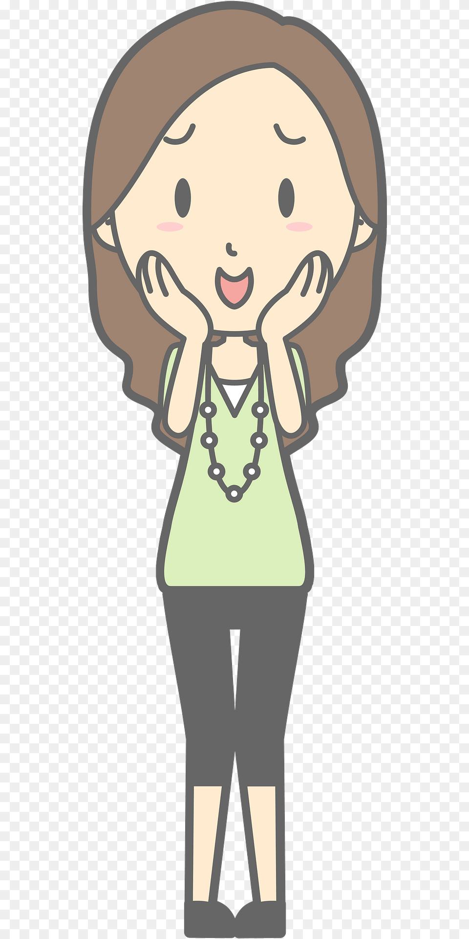 Jenny Woman Is Being Shy Clipart, Accessories, Jewelry, Necklace, Person Free Png