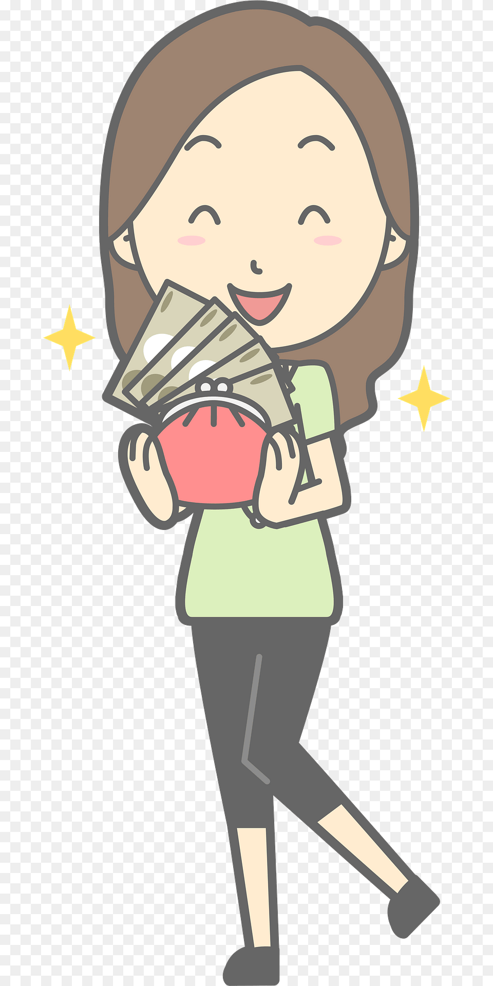 Jenny Woman With Money In Her Wallet Clipart, Book, Comics, Person, Publication Free Png Download