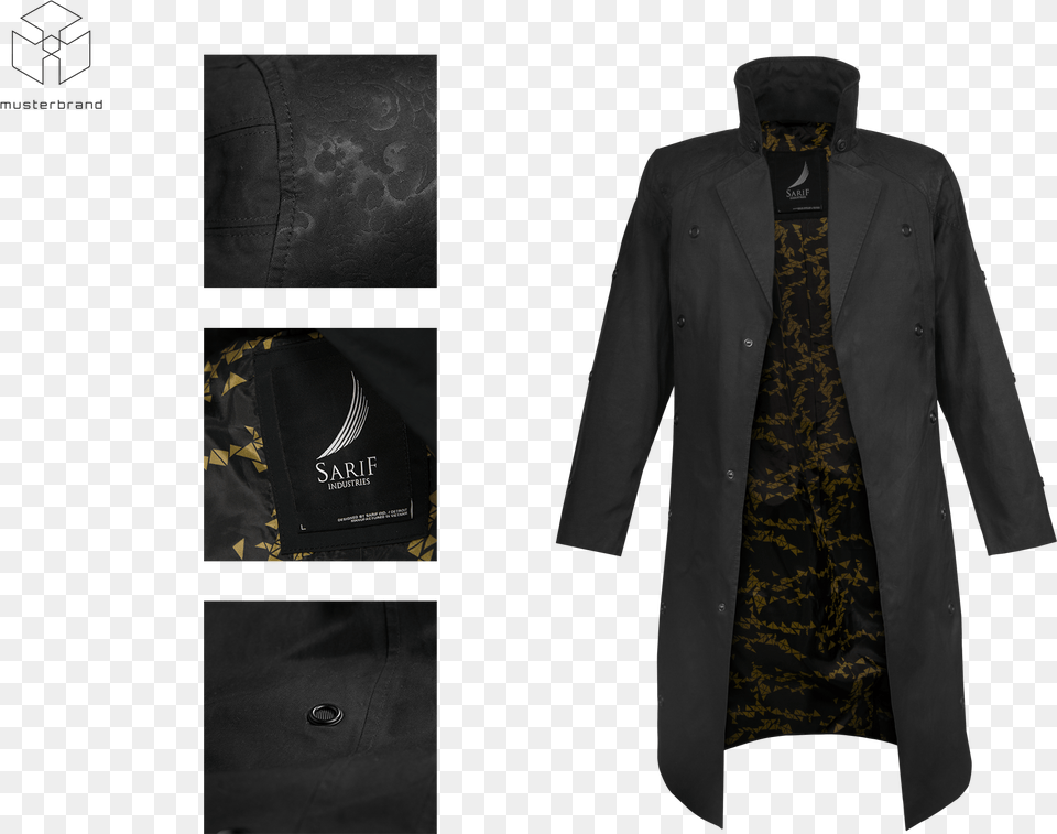Jensens Coatb Pngadam Jensen Coat Replica Musterbrand Deus Ex Jacket, Clothing, Overcoat, Adult, Male Free Transparent Png