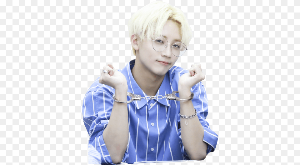 Jeonghan Shared By Hellosempiterno Jeonghan Seventeen Wearing Blue, Hair, Blonde, Body Part, Person Free Png Download