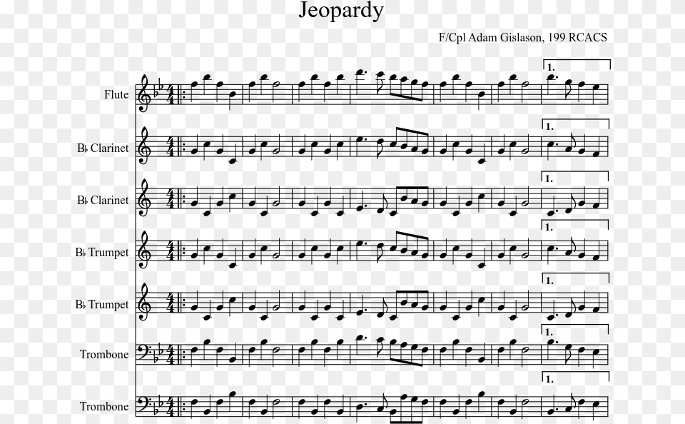 Jeopardy Sheet Music Composed By Fcpl Adam Gislason Chicken Pee Wee Ellis Sheet Music, Gray Png Image