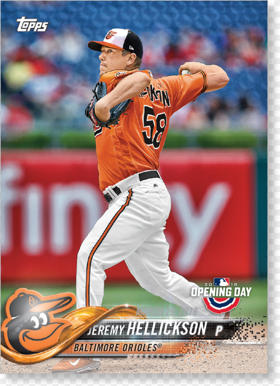 Jeremy Hellickson 2018 Topps Opening Day Baseball Base Pitcher, People, Person, Glove, Clothing Png Image