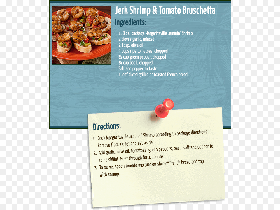 Jerk Shrimp Bruschetta Does Stop And Shop Sell Margaritaville Jerk Shrimp, Advertisement, Poster, Burger, Food Png