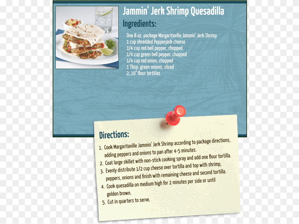 Jerk Shrimp Quesadilla Dish, Advertisement, Poster, Burger, Food Png