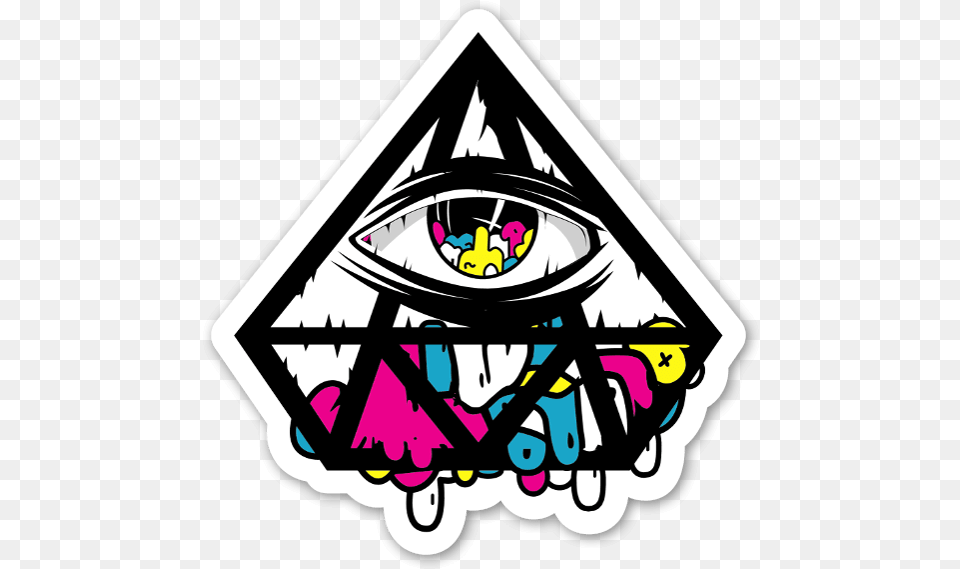 Jerkface Diamond Eye Sticker Imagenes Del Ojo Illuminati, Triangle, Machine, Wheel, Art Png