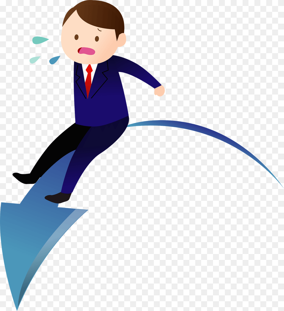 Jerry Businessman Is Riding An Arrow Down Clipart, Art, Graphics, Clothing, Formal Wear Free Png