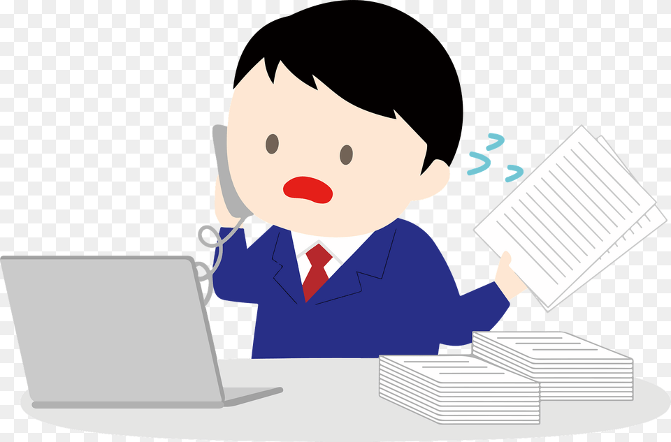 Jerry Businessman Is Very Busy Clipart, Reading, Person, Pc, Baby Png Image