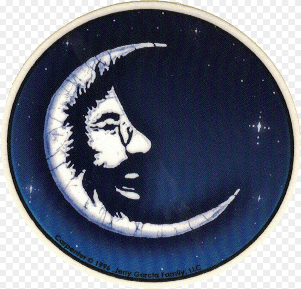 Jerry Garcia Moon Face, Logo, Head, Person, Emblem Free Png Download