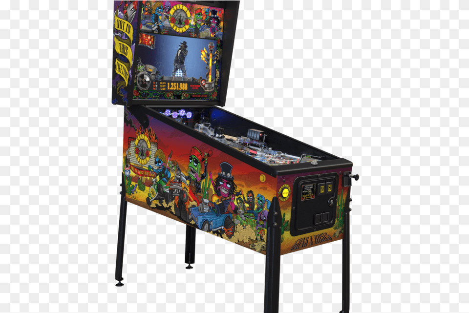 Jersey Jack Announces Guns N Roses New Guns And Roses Pinball, Arcade Game Machine, Game, Person, Face Free Transparent Png