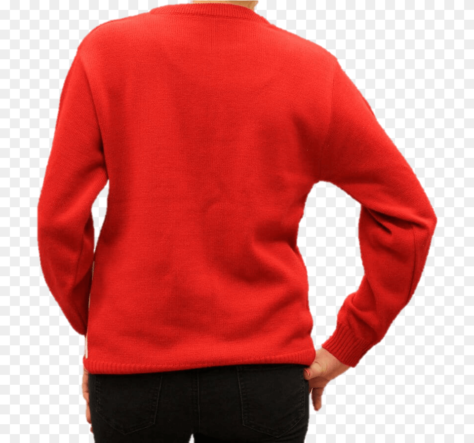 Jersey Mujer Rbol De Navidad Sonriente Rojo Cardigan, Clothing, Fleece, Knitwear, Sweater Free Png Download