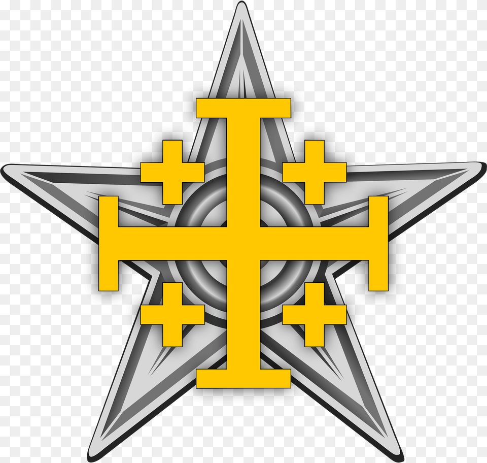 Jerusalem Cross Barnstar Clipart, Symbol, Star Symbol, First Aid Png Image