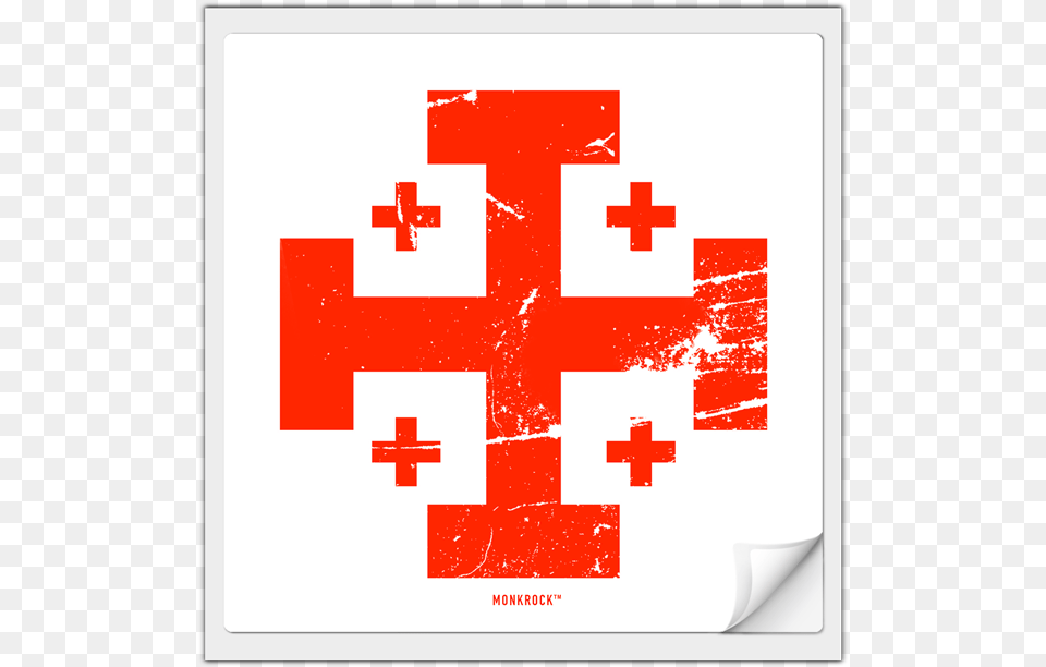 Jerusalem Cross Stickerclass Knights Holy Sepulcher Logo, Symbol, First Aid, Red Cross Free Transparent Png