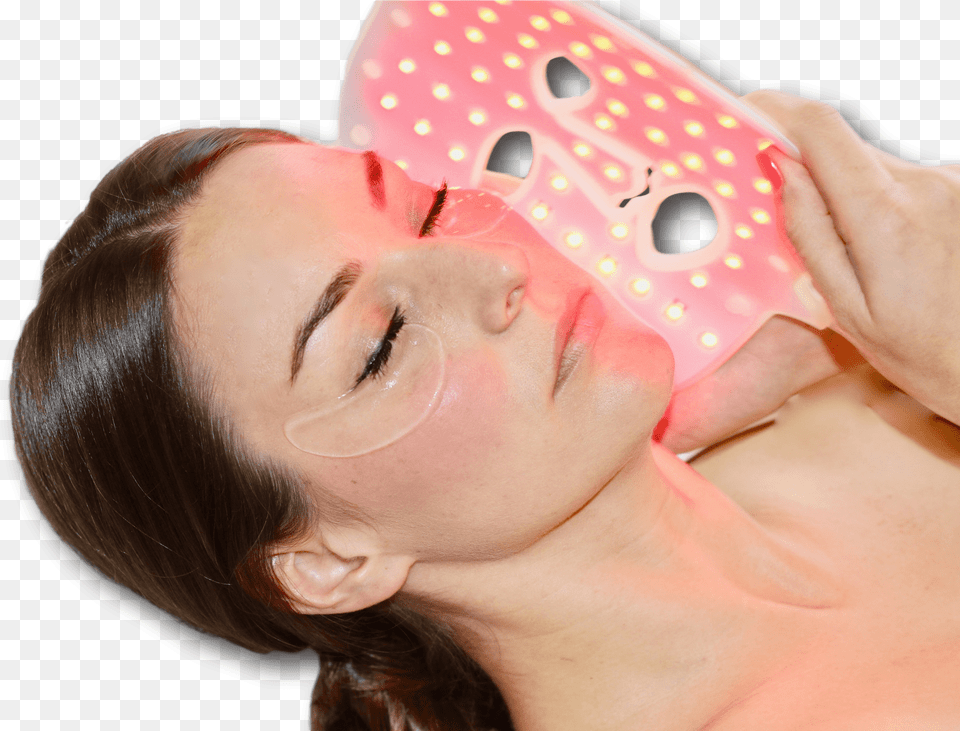 Jessica Alba39s Led Light Face Mask Celebrity Use Led Mask, Adult, Person, Hand, Finger Free Png Download