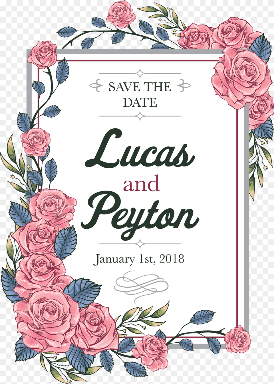 Jessie And Ryan39s Floral Watercolor Save The Date Invitation Mobile Wedding Invitation Card, Greeting Card, Rose, Envelope, Plant Free Png Download